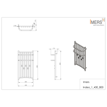 Radiator de baie INDEO 1 negru 430x800mm 294W Imers 0312CZ