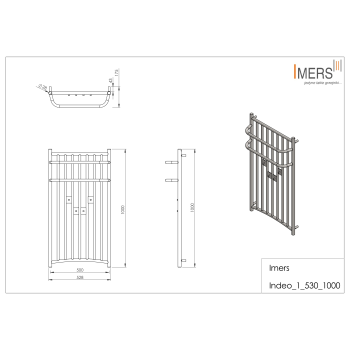 INDEO 5 radiator de baie cromat 530x1000mm 405W Imers 0350CH