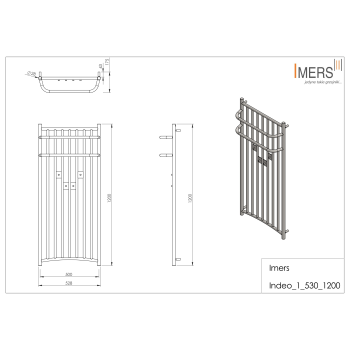INDEO 6 radiator de baie cromat 530x1200mm 461W Imers 0360CH