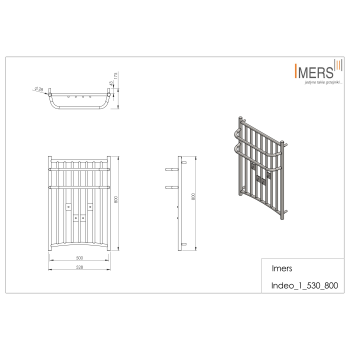 INDEO 4 radiator de baie cromat 530x800mm 335W Imers 0340CH