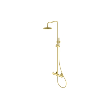 Kohlman Axel QW273AGD Gold Set de duș termostatic montat pe suprafață cu duș cu ploaie de ploaie