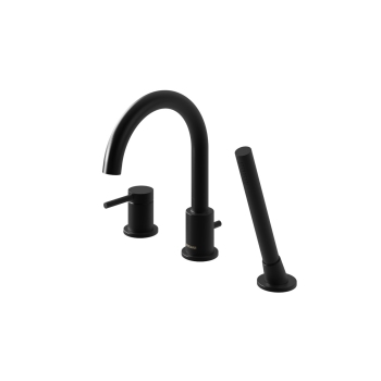 Mixer de cadă cu 3 orificii și gură pivotantă Kohlman Axel QB241AB Negru