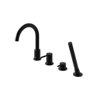 Mixer de cadă cu 4 orificii și gură pivotantă Kohlman Axel QB244AB Negru