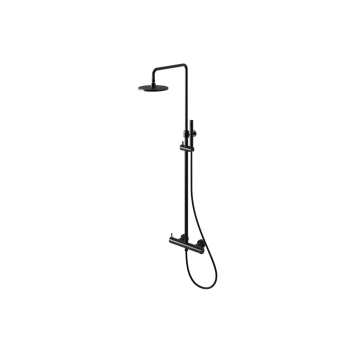 Kohlman Axel QW273AB Negru Set de duș termostatic montat pe suprafață cu duș cu jet de ploaie