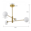 DORADO auriu 4x40W G9 lampă suspendată Light Prestige