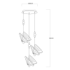 MARIPOSA aur 3xLED lampă suspendată Light Prestige LP-1715/3P