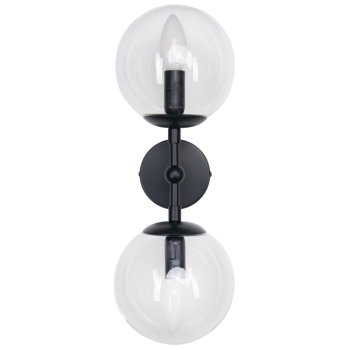 Aplică DORADO negru transparent 2x40W E14 Light Prestige