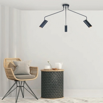 FUTURO negru 3x35W GU10 lampă suspendată Light Prestige