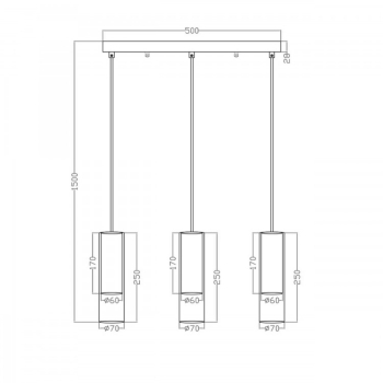 MANACOR lampă suspendată albă 3x50W GU10 Light Prestige