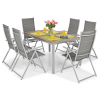 Mobilier de grădină pliabil din aluminiu MODENA Masă și 6 scaune - Argintiu