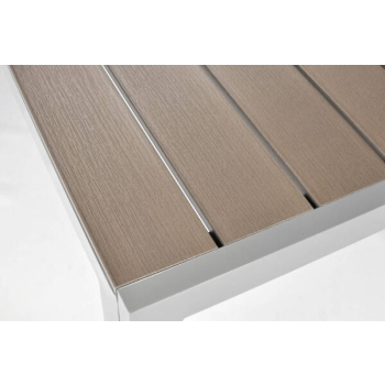 Masă mare de grădină pentru 8 persoane din aluminiu MODENA 180 x 90 cm - argintiu
