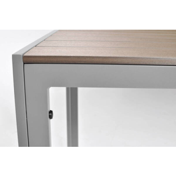 Masă mare de grădină pentru 8 persoane din aluminiu MODENA 180 x 90 cm - argintiu