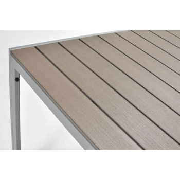 Masă mare de grădină pentru 8 persoane din aluminiu MODENA 180 x 90 cm - argintiu