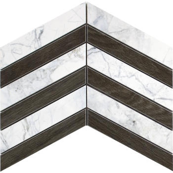 SUPREME WHITE EBONY CHEVRON albă albă 30X21.9 Museum by Peronda