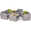 MALAGA COMFORT Set de grădină cu 4 locuri din technorattan - gri