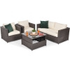 Technoratan Set de grădină cu 4 locuri MALAGA COMFORT - maro