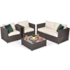 Technoratan Set de grădină cu 4 locuri MALAGA COMFORT - maro