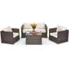 Technoratan Set de grădină cu 4 locuri MALAGA COMFORT - maro