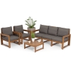 MALTA Set de mobilier de grădină cu 5 locuri - maro/grafit