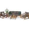 MALTA Set de mobilier de grădină cu 5 locuri - maro/grafit