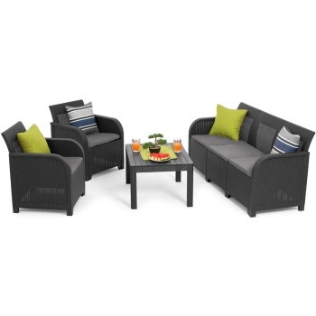 Mobilier de grădină ROSALIE SET MAX 5 locuri - grafit