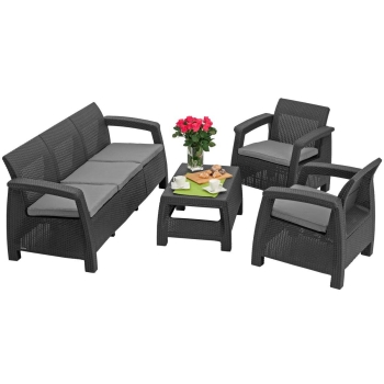 CORFU SET MAX Set canapea cu 5 locuri - grafit