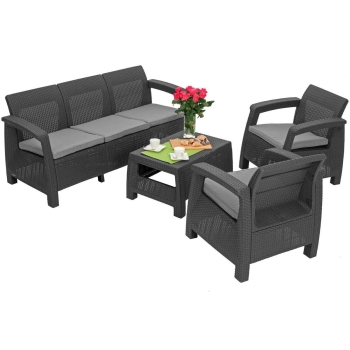 CORFU SET MAX Set canapea cu 5 locuri - grafit