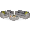 MALAGA COMFORT MAX Set de grădină cu 5 locuri din technorattan - gri