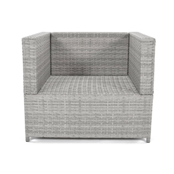 MALAGA COMFORT MAX Set de grădină cu 5 locuri din technorattan - gri