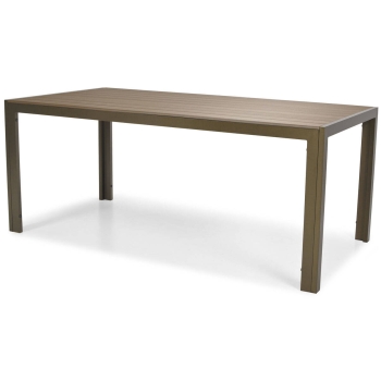 Masă mare de grădină pentru 8 persoane din aluminiu MODENA 180 x 90 cm - maro