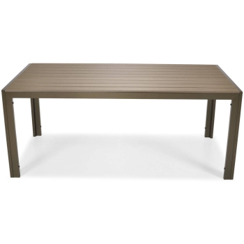 Masă mare de grădină pentru 8 persoane din aluminiu MODENA 180 x 90 cm - maro