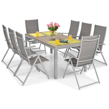 Set de mobilier de grădină mare cu 8 locuri MODENA MAX - Argintiu