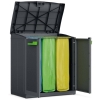 Coș de reciclare KIS MOBY cu 3 camere - grafit
