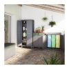 Coș de reciclare KIS MOBY cu 3 camere - grafit