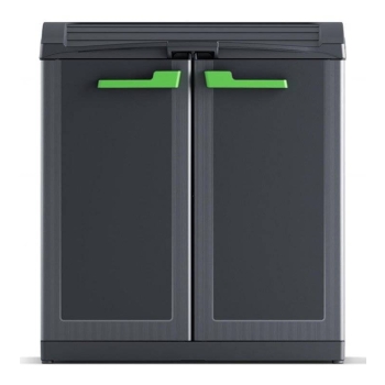 Coș de reciclare KIS MOBY cu 3 camere - grafit