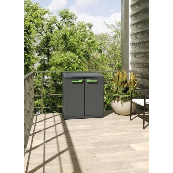 Coș de reciclare KIS MOBY cu 3 camere - grafit