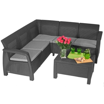 Salonul mare CORFU PATIO cu 8 locuri - grafit