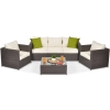 MALAGA COMFORT MAX Set de grădină cu 5 locuri în technorattan - maro