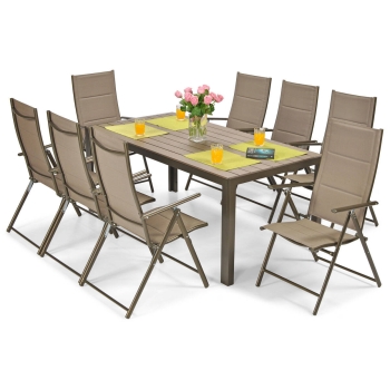 Set de mobilier de grădină mare cu 8 locuri MODENA MAX - maro