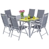 Mobilier de grădină pliabil din aluminiu VENECE Masă și 6 scaune - Argintiu