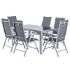 Mobilier de grădină pliabil din aluminiu VENECE Masă și 6 scaune - Argintiu