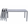 Mobilier de grădină pliabil din aluminiu VENECE Masă și 6 scaune - Argintiu
