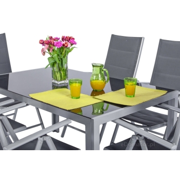 Mobilier de grădină pliabil din aluminiu VENECE Masă și 6 scaune - Argintiu