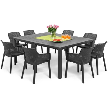 Set de mobilier de grădină pentru 8 persoane EVA + masă JULIE - grafit