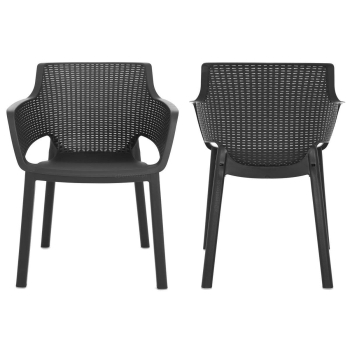 Set de mobilier de grădină pentru 8 persoane EVA + masă JULIE - grafit