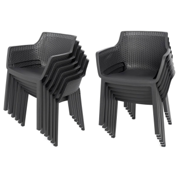 Set de mobilier de grădină pentru 8 persoane EVA + masă JULIE - grafit