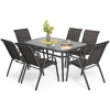 Set de mobilier de grădină PORTO - masă și 6 scaune - negru