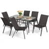 Set de mobilier de grădină PORTO - masă și 6 scaune - negru