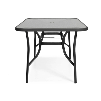 Set de mobilier de grădină PORTO - masă și 6 scaune - negru