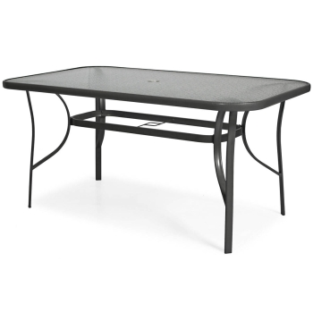 Set de mobilier de grădină PORTO - masă și 6 scaune - negru
